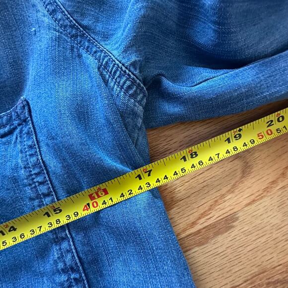 ANTHROPOLOGIE x  Cloth & Stone Shirt Womens XS Blue Hi low Chambray Denim Tunic - Picture 6 of 9